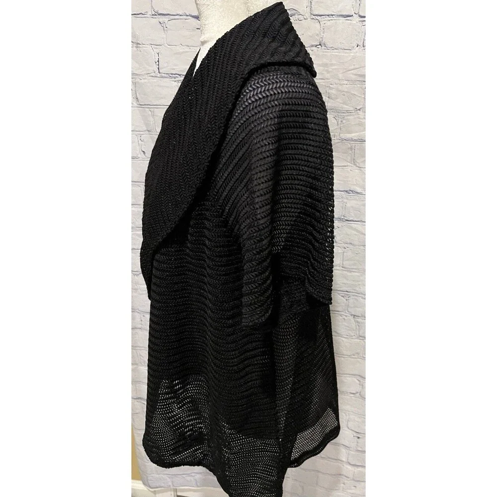 Avenue Open Knit Black Sweater Cardigan Plus Size 18/20 - Picture 3 of 7